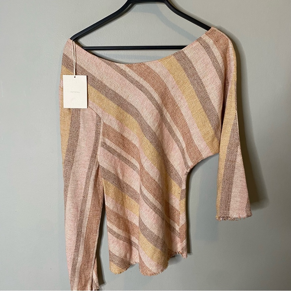 NWT Faithfull The Brand São Paulo Long Sleeve Top Linen Cotton - Picture 9 of 9